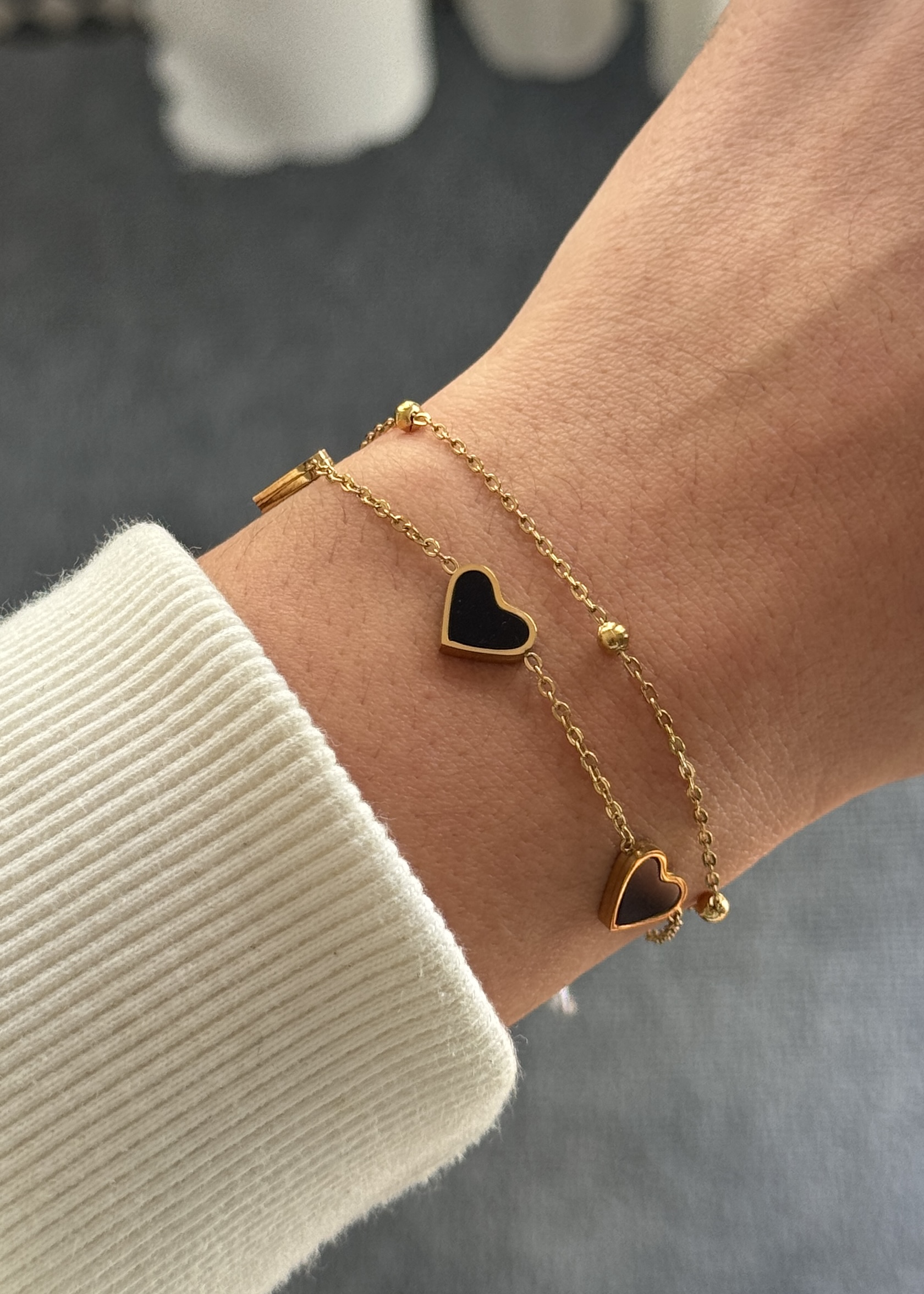 PULSERA ACERO - CORAZÓN NEGRO #008, foto 1 de 2