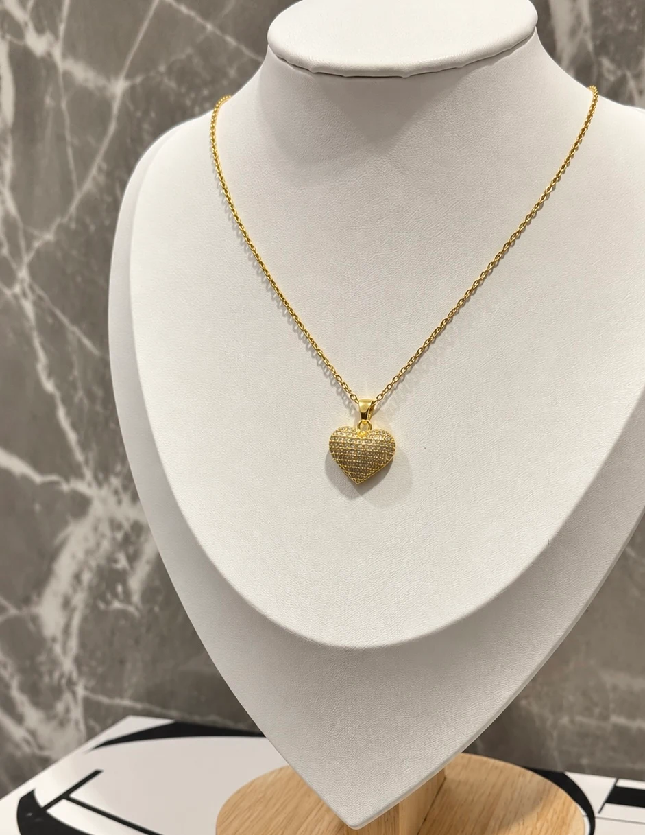 COLLAR CORAZÓN - ENCHAPADO EN ORO #097, foto 1 de 3